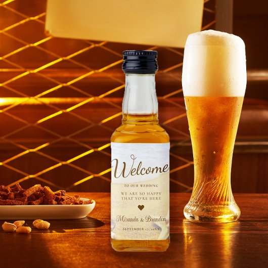 Moderne Tropische Beach Starfish Weddenschap Likeurfles Etiket