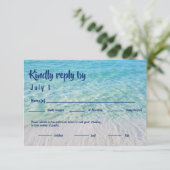 Moderne tropische beukenmaaltijd Keuze Receptie RS RSVP Kaartje (Staand voorkant)