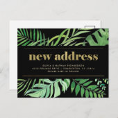 Moderne tropische bladeren | Bewegende aankondigin Aankondigingskaart (Voorkant / Achterkant)