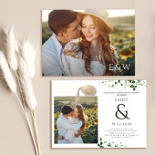 Moderne tropische bladeren foto koppels douche kaart