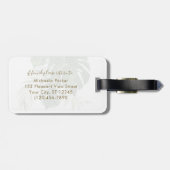 Moderne tropische bladeren gepersonaliseerd bagagelabel (Achterkant horizontaal)