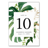 Moderne tropische bladeren goud gepersonaliseerd kaart (Achterkant)