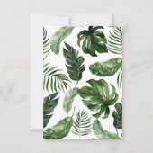 Moderne tropische bladeren met schilderingen voor  RSVP kaartje (Achterkant)