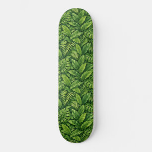 Moderne Tropische Bladeren Naadloos Patroon Persoonlijk Skateboard