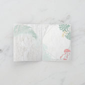 Moderne tropische bladeren roze flamingo Dank u Bedankkaart (Binnen)