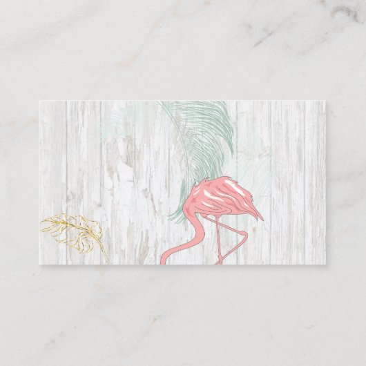 Moderne tropische bladeren roze flamingo luier Raf Informatiekaartje (Achterkant)