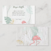 Moderne tropische bladeren roze flamingo luier Raf Informatiekaartje (Voorkant / Achterkant)