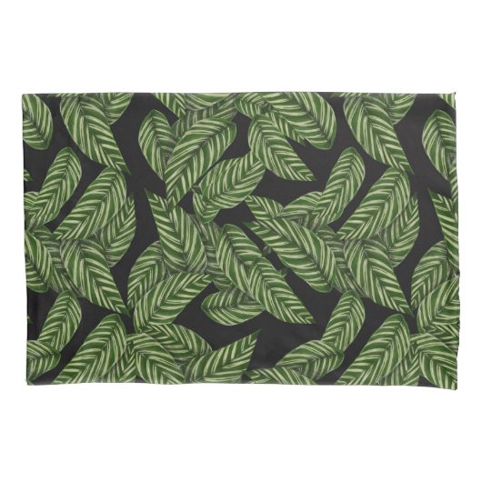Moderne tropische bladpalm Plant print Kussensloop (Voorkant)