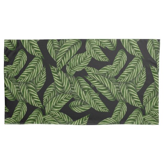 Moderne tropische bladpalm Plant print Kussensloop (Voorkant-Links)