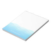 Moderne tropische blauwe golven notitieblok (Linkerzijde)