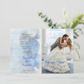 Moderne Tropische Blauwe Orchidee Floral Weduwfoto Bedankkaart (Staand voorkant)