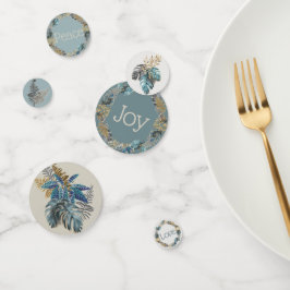 Moderne Tropische Blauwe Volage Joy Peace Love Confetti