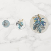 Moderne Tropische Blauwe Volage Joy Peace Love Confetti (Achterkanten)