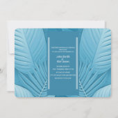 Moderne Tropische Blauwgroen Horizontale Huwelijks Kaart (Achterkant)