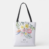 Moderne Tropische Bloem Monstera Tote Bag (Achterkant)