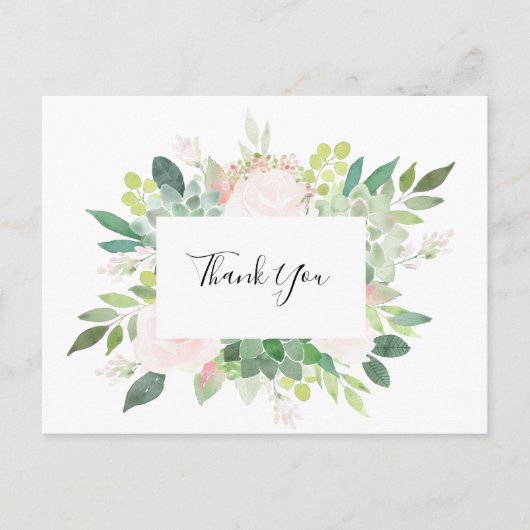 Moderne tropische bloemen dank u briefkaart (Voorkant)