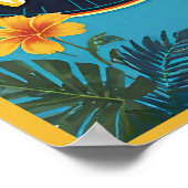 Moderne Tropische Bloemen Goede Vibes Positiviteit Poster (Hoek)