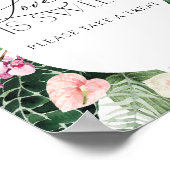 Moderne tropische bloemen liefde is zoete gunsten  poster (Hoek)