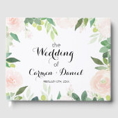 Moderne tropische bloemenbruiloft gastenboek (Voorkant)