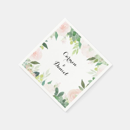Moderne tropische bloemenbruiloft servet (Hoek)