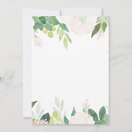 Moderne tropische bloemengelofte vernieuwing kaart (Achterkant)