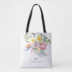 Moderne Tropische Bloemige Monstera Tote Bag