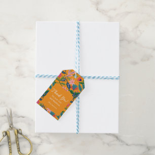 Moderne Tropische Bloempatroon Cadeaulabel
