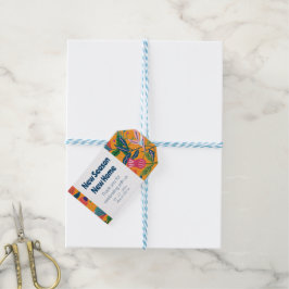 Moderne Tropische Bloempatroon Cadeaulabel