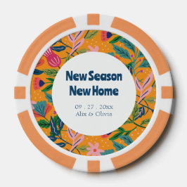 Moderne Tropische Bloempatroon Poker Chips