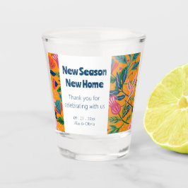 Moderne Tropische Bloempatroon Shot Glas