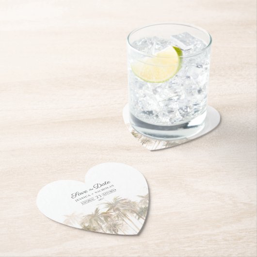 Moderne tropische bomen die de datum opslaan kartonnen onderzetters (Insitu)