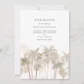 Moderne Tropische Bomen Typografie Bruiloft Save The Date (Voorkant)