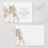 Moderne tropische bomen Typografie sparen de datum Notitiekaartje (Voorkant / Achterkant)