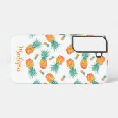 Moderne tropische botanische ananas samsung galaxy hoesje (Achterkant horizontaal)