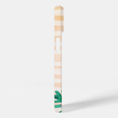 Moderne tropische botanische bloemstrepen monogram Case-Mate iPhone case (Achterkant / Rechts)