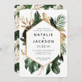 Moderne tropische botanische bruingebladerheid (Voorkant / Achterkant)