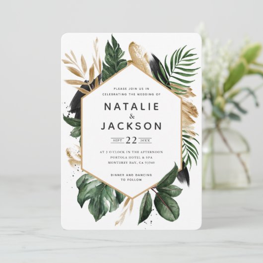 Moderne tropische botanische bruingebladerheid (Staand voorkant)