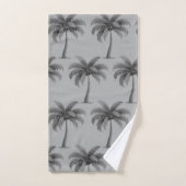 Moderne tropische botanische palmbomen op grijs bad handdoek (Handdoek)