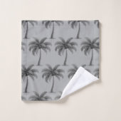 Moderne tropische botanische palmbomen op grijs bad handdoek (Wasdoekje)