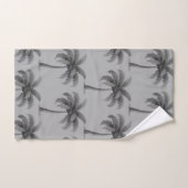 Moderne tropische botanische palmbomen op grijs bad handdoek (Handdoek)