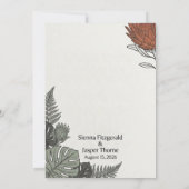 Moderne Tropische Botanische 'Save the Date' Kaart (Achterkant)