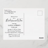 Moderne tropische bridesmaïden Tea Shower Gold Foi Folie Uitnodiging Briefkaart (Achterkant)