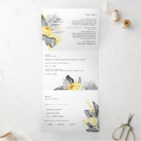 Moderne tropische bruiloft alles in één drievoudig