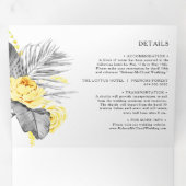 Moderne tropische bruiloft alles in één drievoudig drieluik uitnodiging (Binnenzijde eerst)