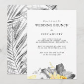 Moderne tropische bruiloft brunch uitnodiging (Voorkant / Achterkant)