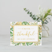 Moderne Tropische Bruiloft Dhr. & Mevrouw. Dank U Folie Uitnodiging Briefkaart (Staand Voorkant)