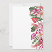 Moderne Tropische Bruiloft Kaart (Achterkant)