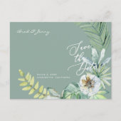 Moderne Tropische bruiloft met huwelijk sparen op  Uitnodiging Briefkaart (Voorkant)