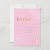 Moderne Tropische Bruiloft RSVP Kaart met Maaltijd (Voorkant)