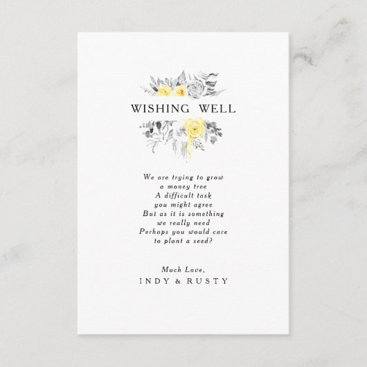 Moderne Tropische Bruiloft Wishing Well Kaart (Voorkant)